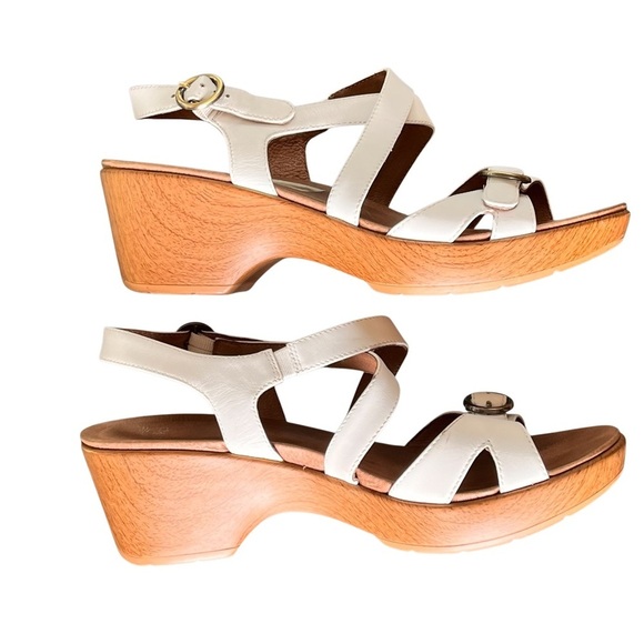 Dansko | Shoes | Dansko Julie White Leather Strappy Heel  Dansko Julie White Leather Strappy Heel Sandals Platform Summer Womens Size 42